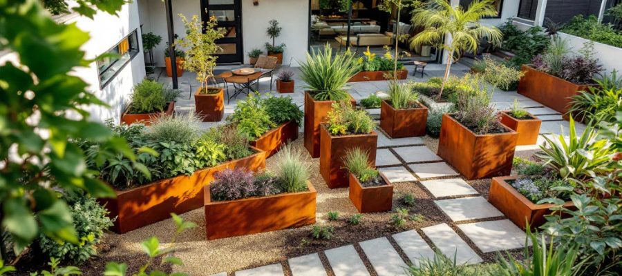 Corten Pots and Planter
